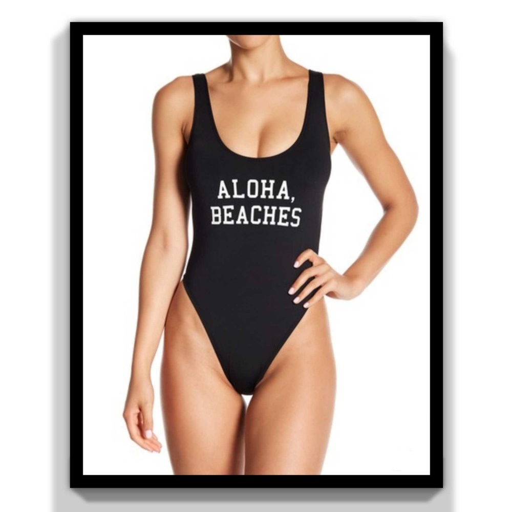 The Bikini Lab One-Piece Black Swimsuit Size M